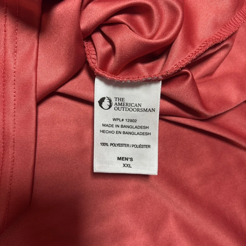 The American Outdoors Man Red Swim FIshing Shirt Size XXL